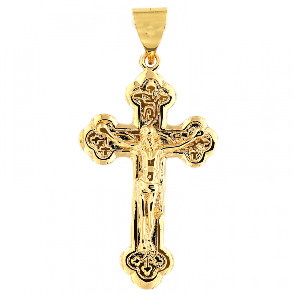 eurosilver - Pendentif Croix Christ Plaqué Or 6996391