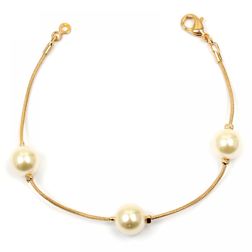 eurosilver - Bracelet Plaqué Or Perles 1119000
