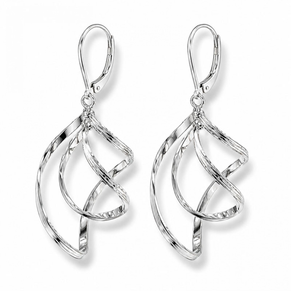 eurosilver - Boucles d’Oreilles Pendantes Spirale 31648761