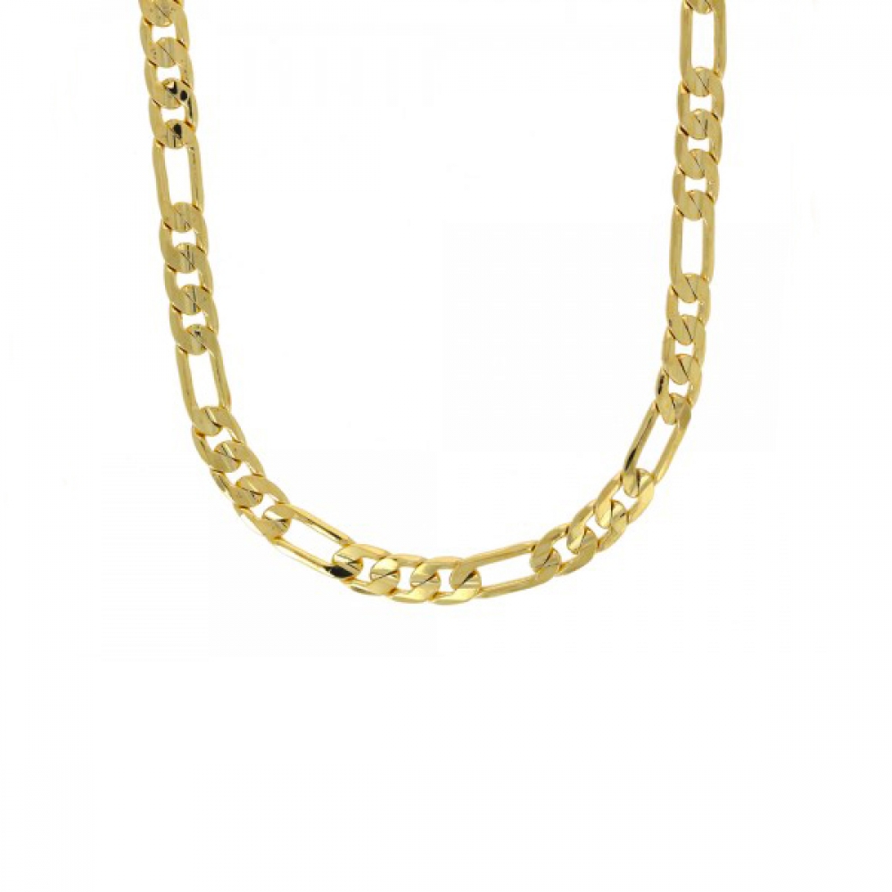 eurosilver - Collier Plaqué Or Alterné 1-3 