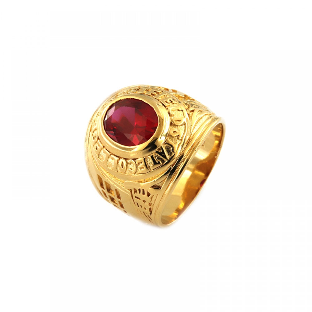 eurosilver - Bague Plaqué Or OZ Rouge 1795998R