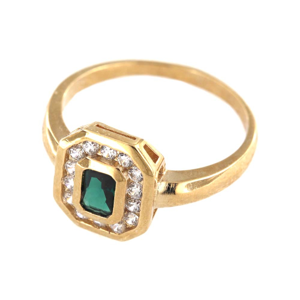 eurosilver - Bague Plaqué Or Or Vert 1795718V