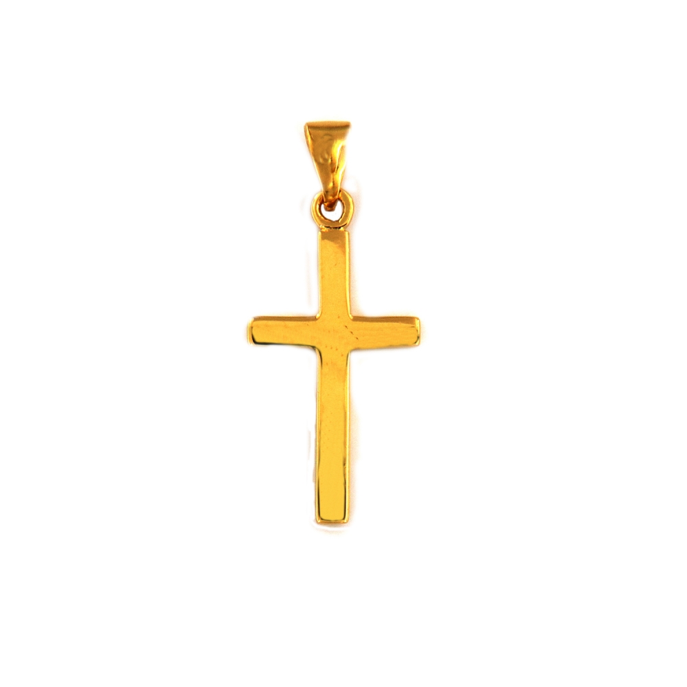 eurosilver - Pendentif Croix Lisse Plaqué Or 1990387