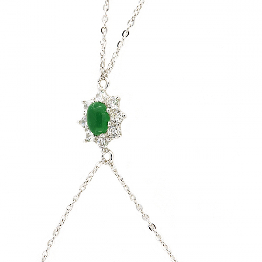 eurosilver - Bracelet Bague Marquise Jade Argent 1175093