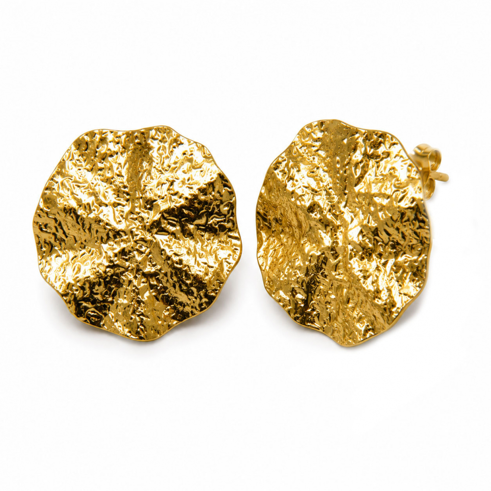 eurosilver - Boucles d'oreilles Ovale Martelé Plaqué Or 3339146902