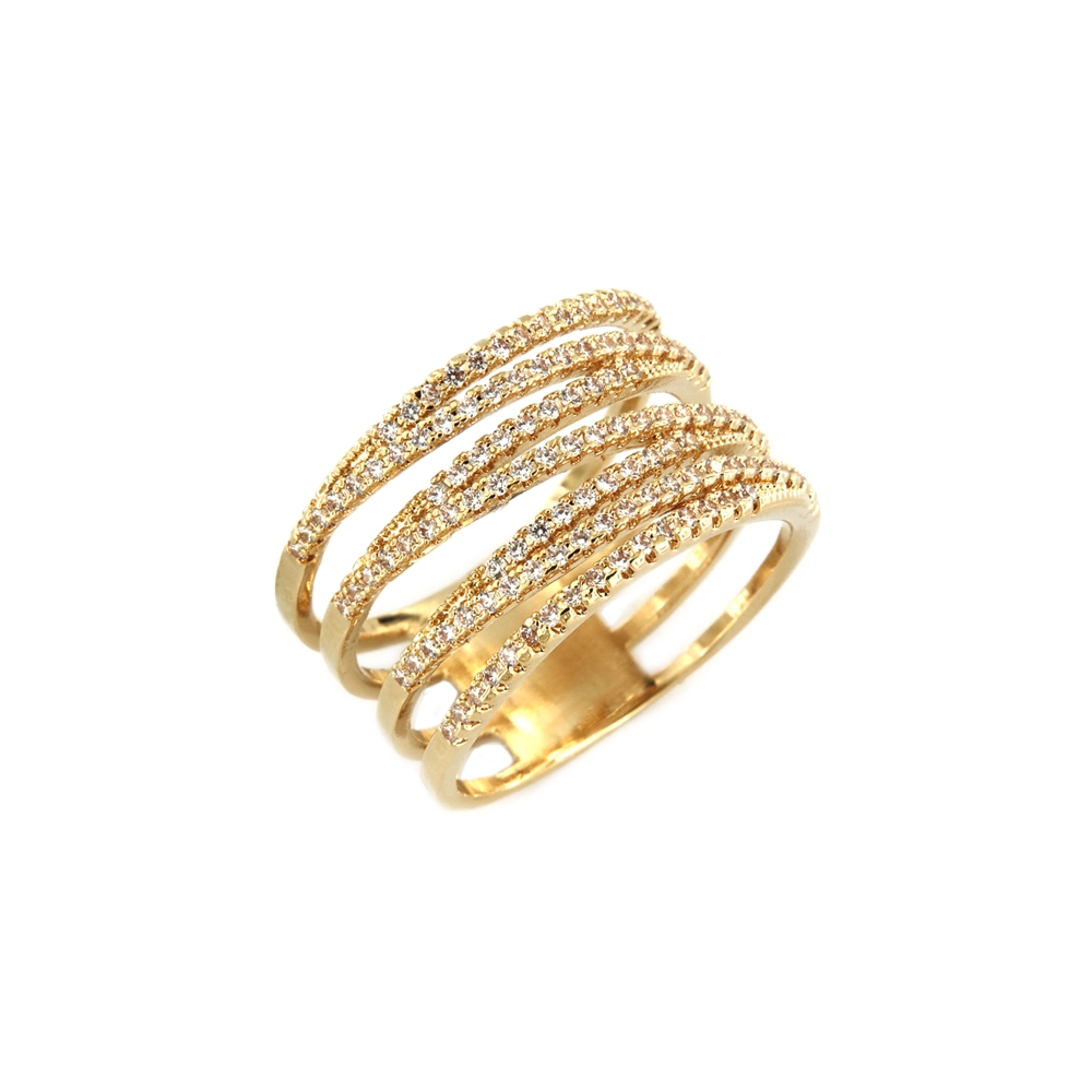eurosilver - Bague Plaqué Or Oxyde Zirconium