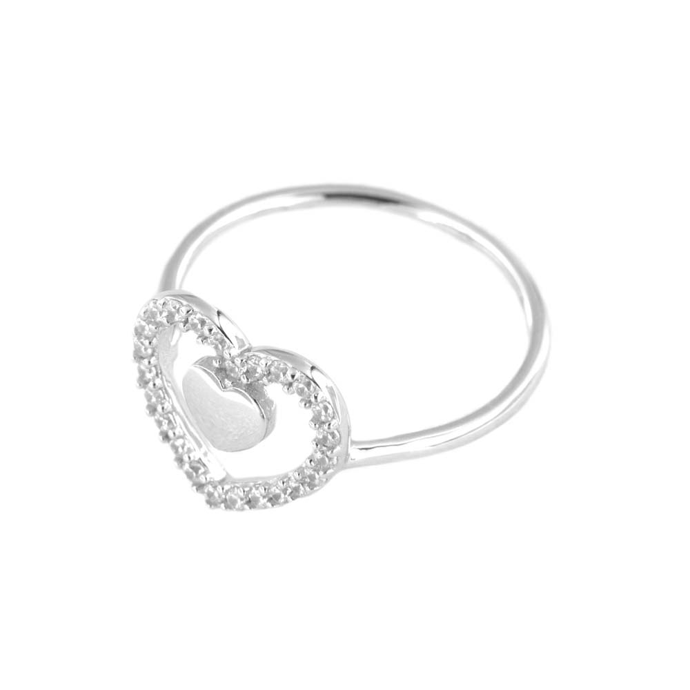eurosilver - Bague Argent Rhodiée Coeur CZ 77751010