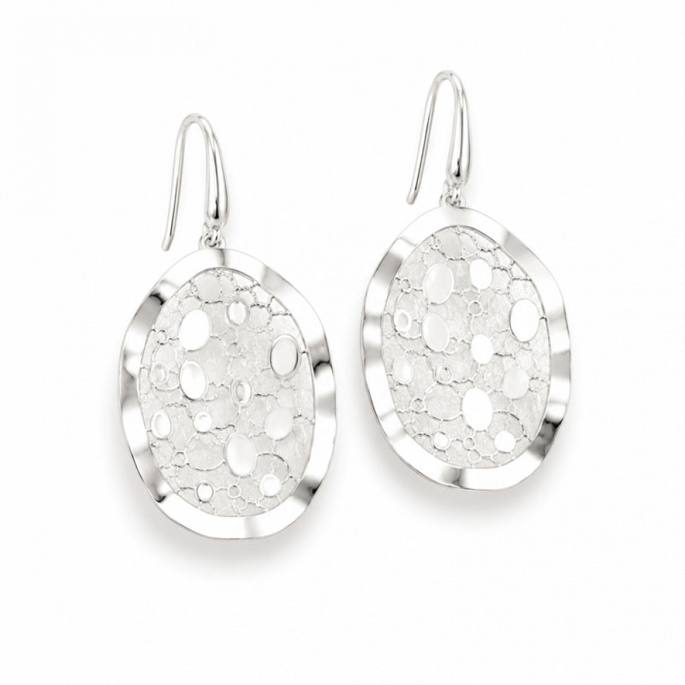 eurosilver - Boucles d’Oreilles Argent 925 Géométriques Martelées 3375183