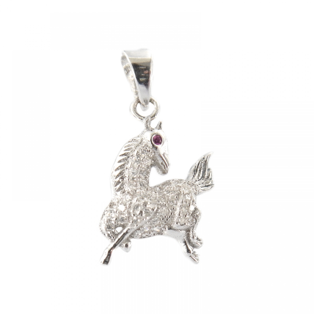 eurosilver - Pendentif Argent Rhodié Cheval OZ