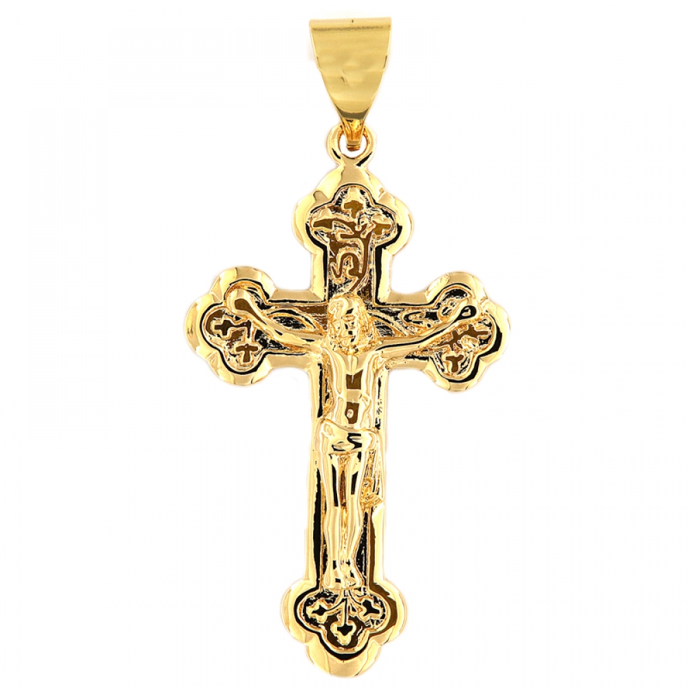 eurosilver - Pendentif Croix Christ Plaqué Or