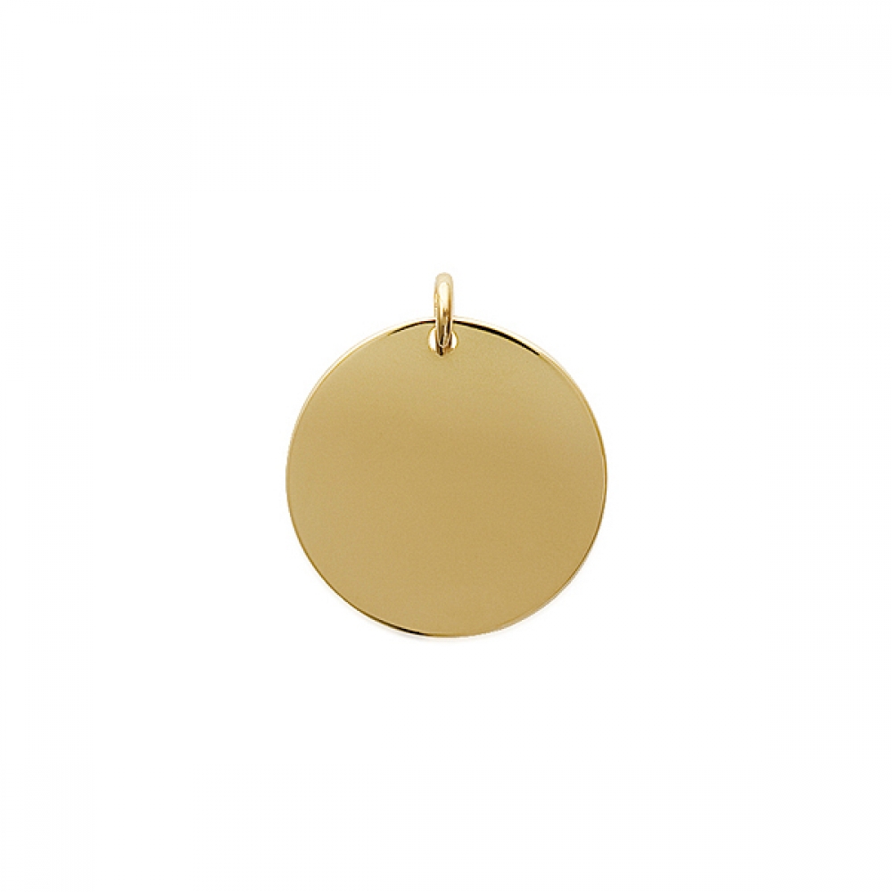 eurosilver - Pendentif Rond Plat 28mm Plaqué Or 1990258