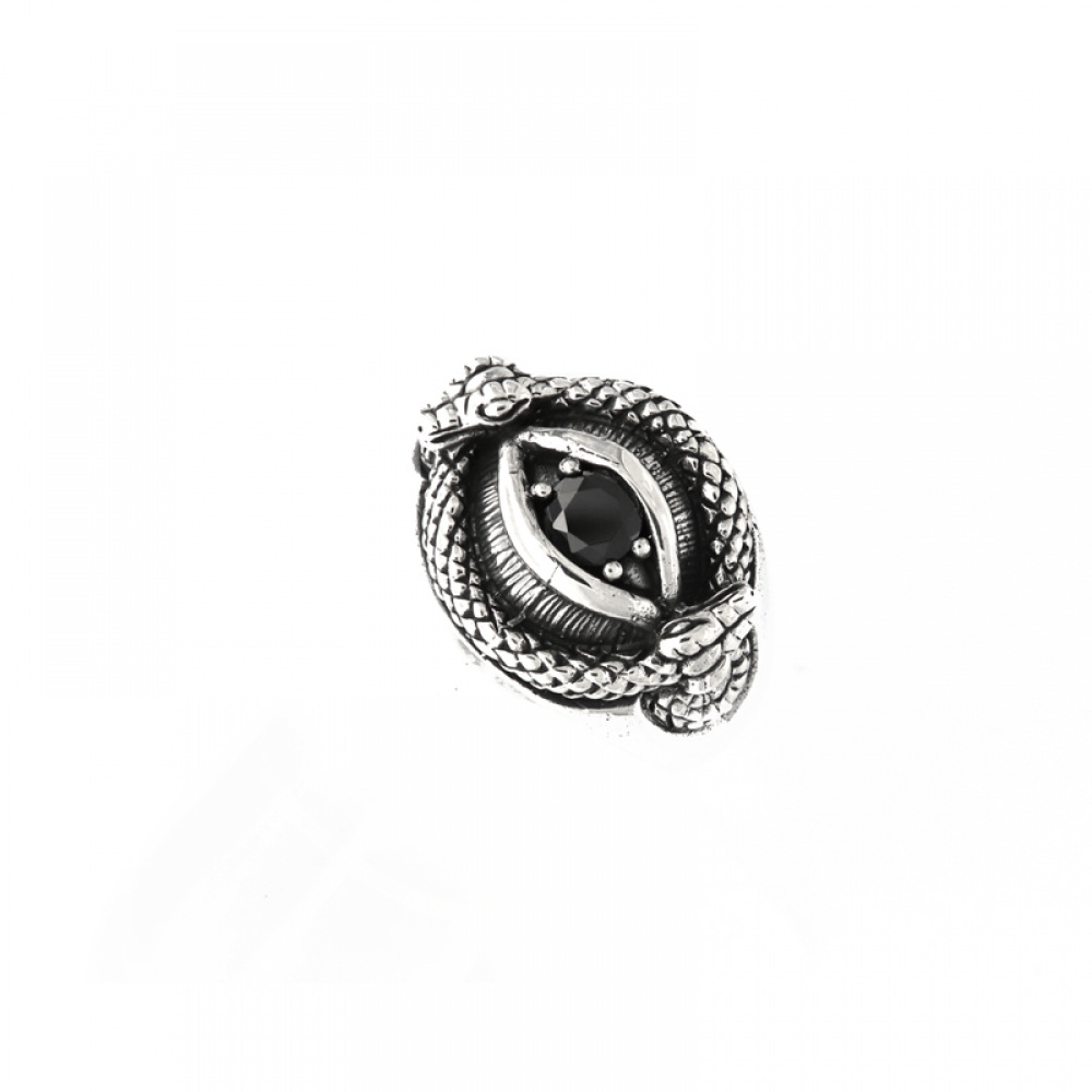 eurosilver - Bague Oeil OZ Noir Argent 7701232
