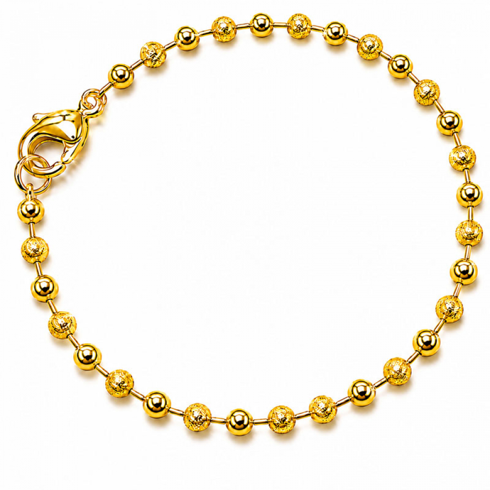 eurosilver - Bracelet Plaqué Or Billes 3mm 6193445