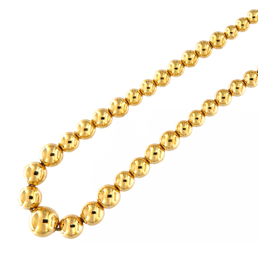 eurosilver - Collier Boules Chute Plaqué Or