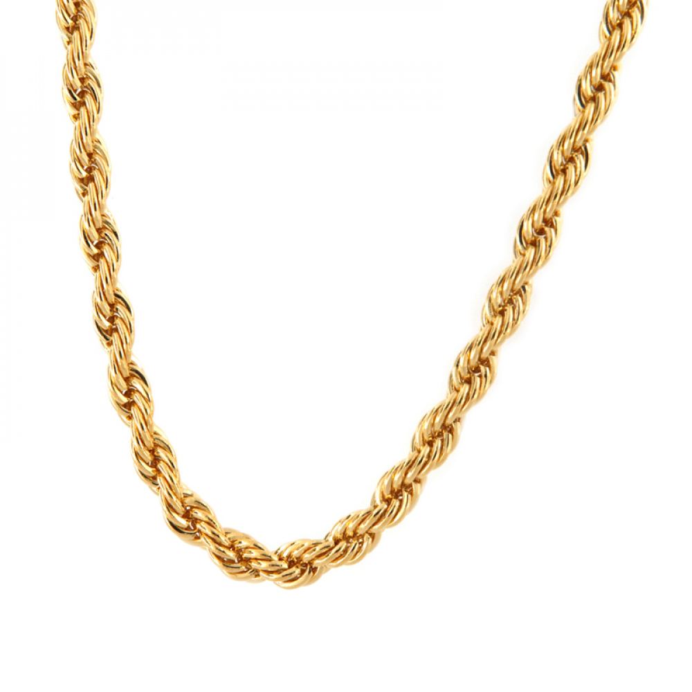 eurosilver - Collier Maille Corde 3mm Plaqué Or 693509