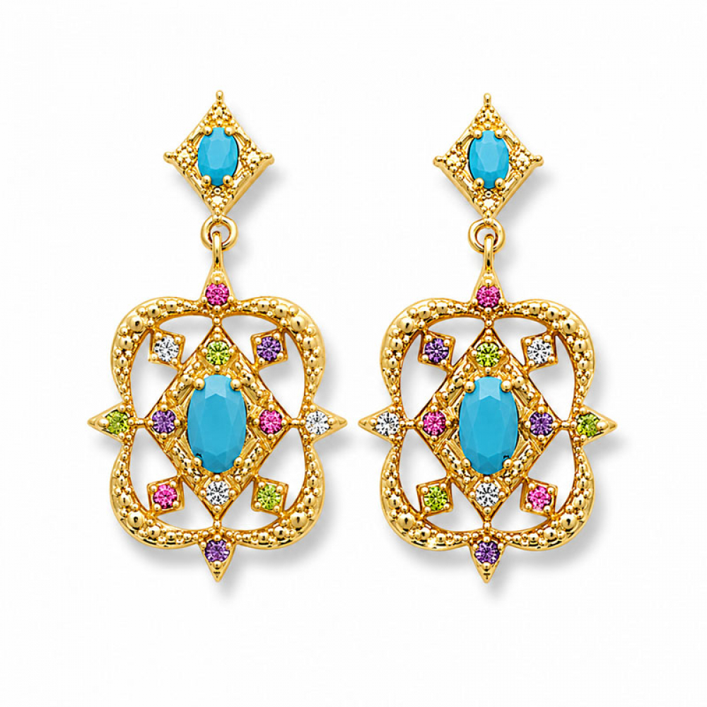 eurosilver - Boucles d’Oreilles Pendantes Turquoise 739508310