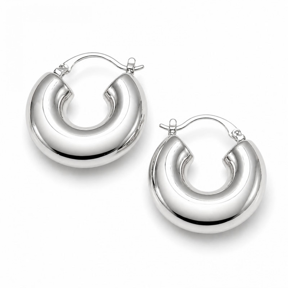 eurosilver - Créole Tube Plaqué Argent 8mm 31853909