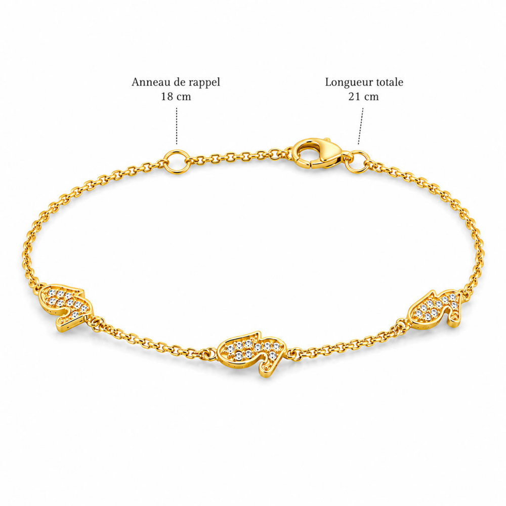 eurosilver - Martinique OZ 3 Eléments Bracelet Plaqué Or