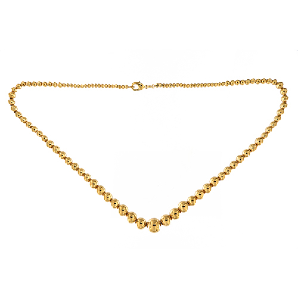 eurosilver - Collier Boules Chute Plaqué Or