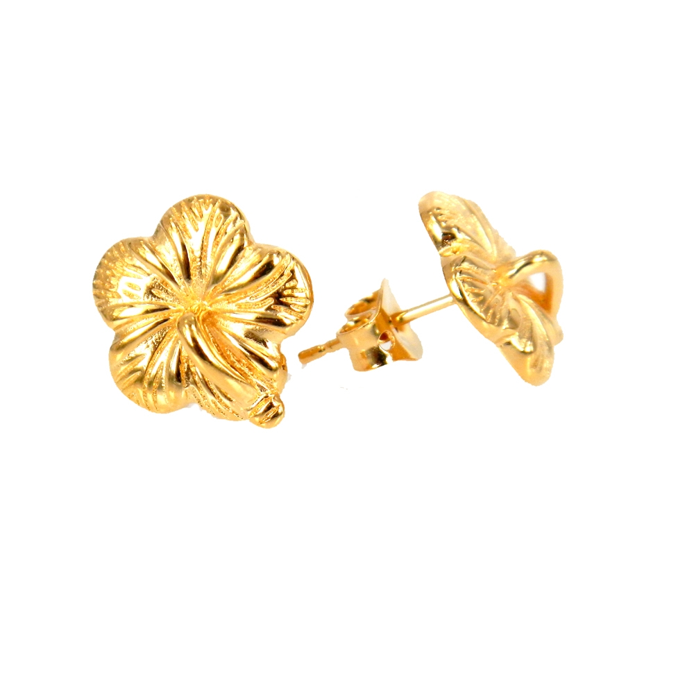 eurosilver - Fleur Hibiscus Plaqué  Or 1390945