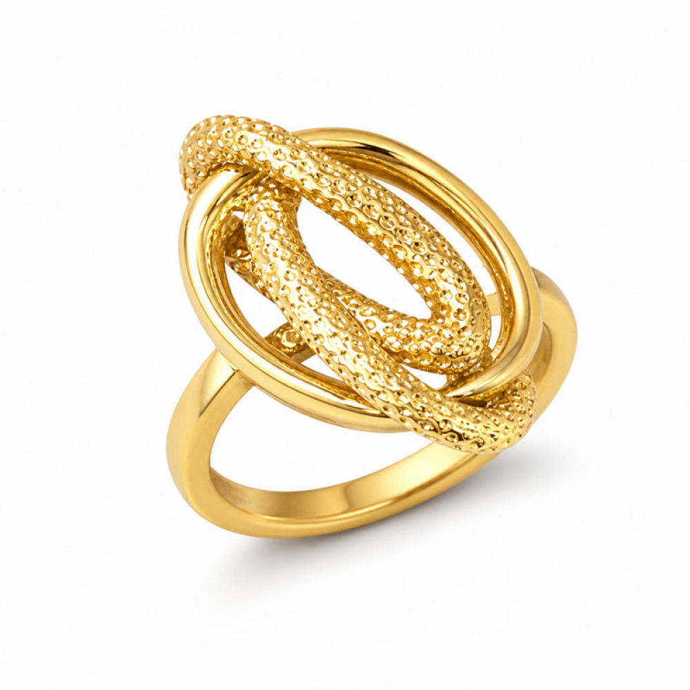 eurosilver - Bague Plaqué Or Forçat Striée 7903513