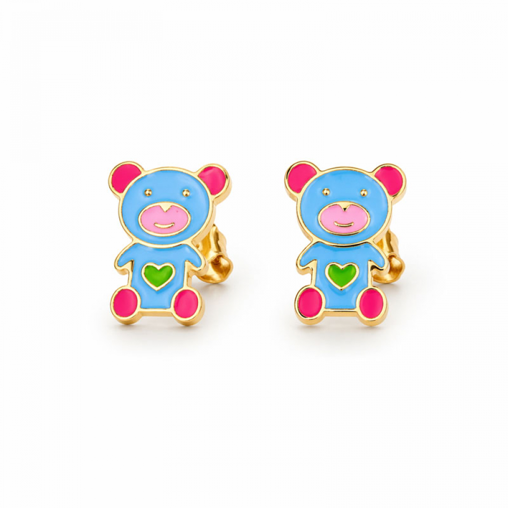 eurosilver - Boucles d’oreilles Enfant Argent Ourson Bleu 333701278