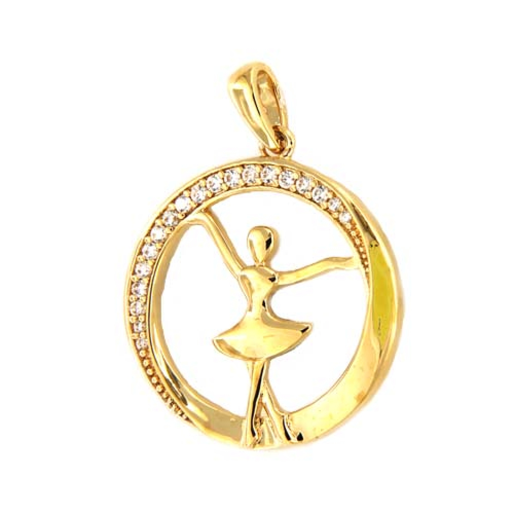 eurosilver - Pendentif Danseuse Oz Plaqué Or 6995784