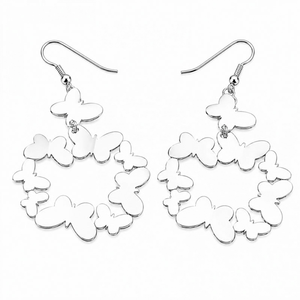eurosilver - Boucles d'oreilles Argent RH Papillon 337440