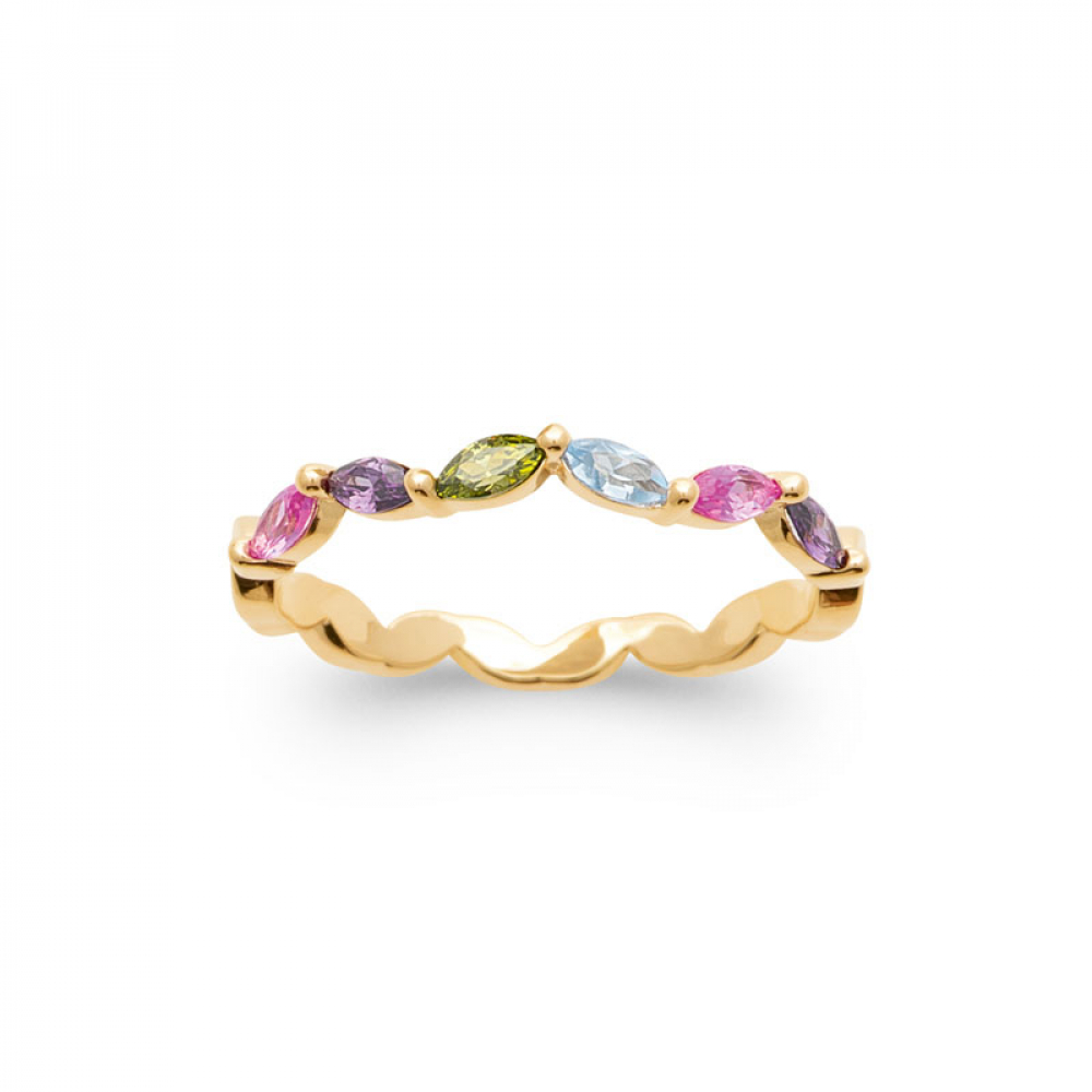 eurosilver - Bague Plaqué Or Multicolore 779508305