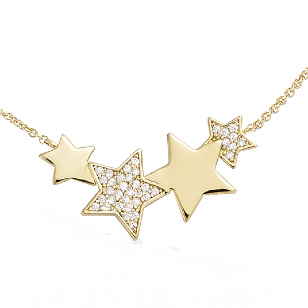 eurosilver - Collier Etoiles OZ Plaqué Or 96950510