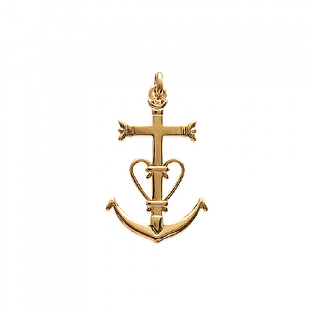 eurosilver - Pendentif Croix Camarguaise Pl-Or 791146