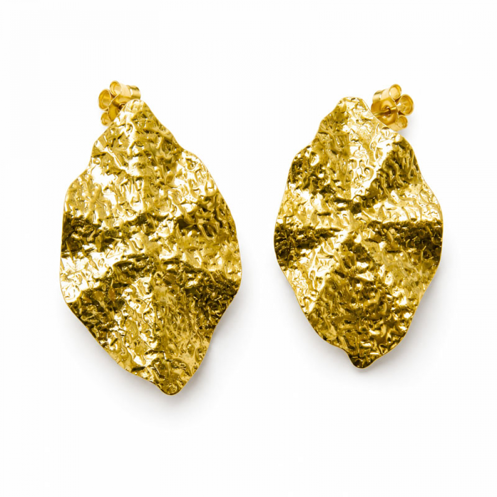 eurosilver - Boucles d'oreilles Plaqué Or Martelée 33391469