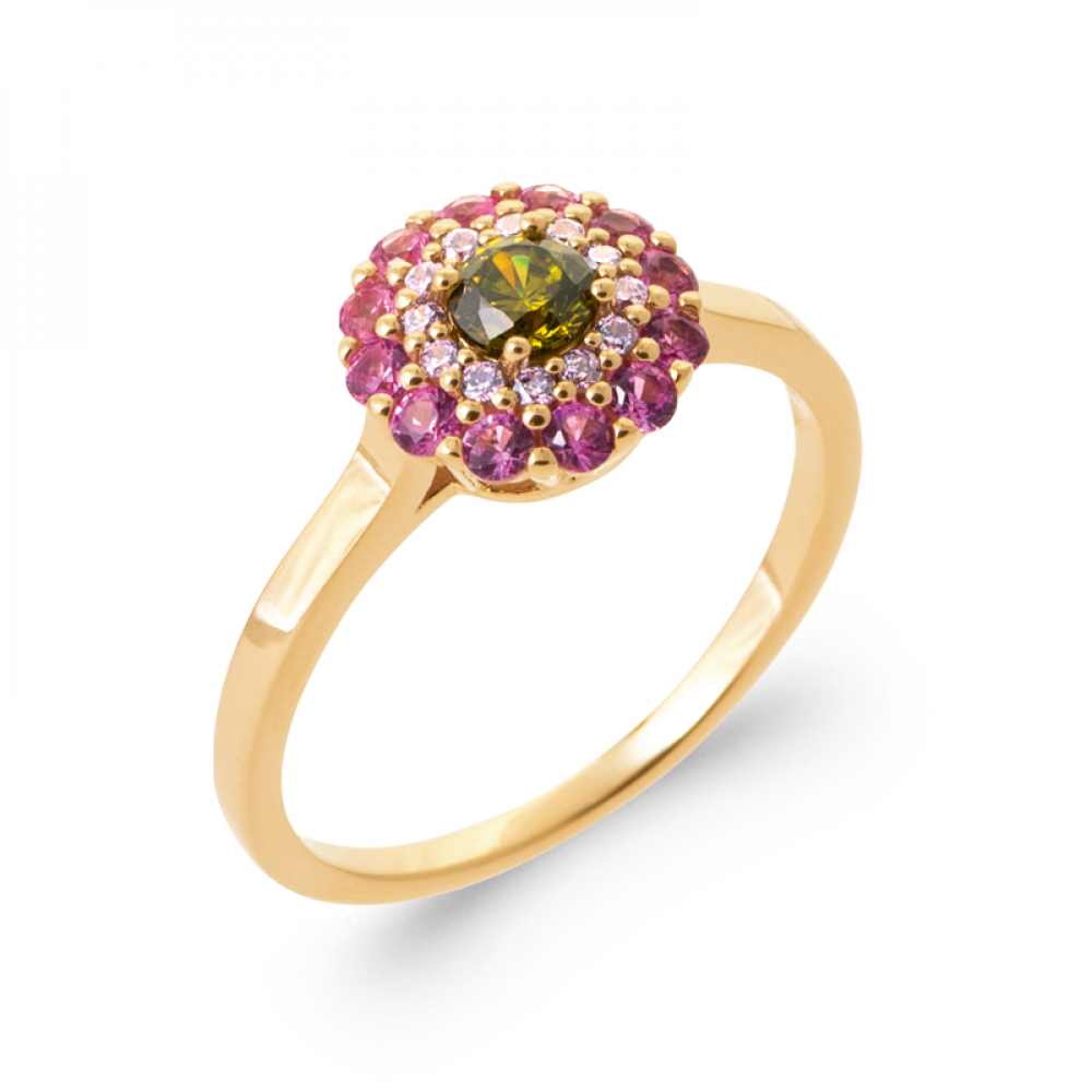 eurosilver - Bague Plaqué Or CZ Multicolore 779506780