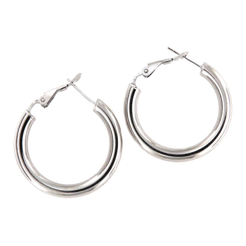 eurosilver - Créoles Argent Rhodié 4MM 137166