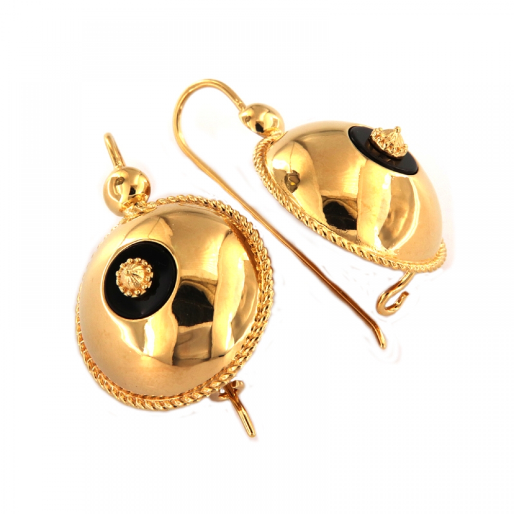 eurosilver - Boucles d'oreille Plaqué Or Onyx 1393822