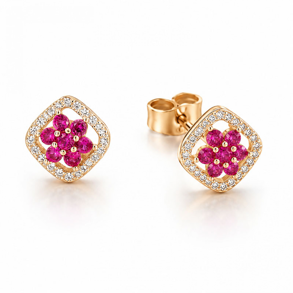eurosilver - Boucles d'oreilles CarréeS Plaqué OR 3952156