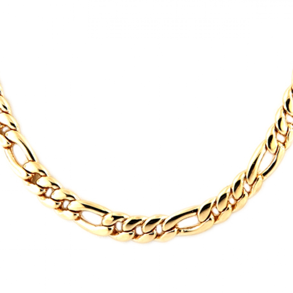 eurosilver - Collier Plaqué Or Alterné 1-3 7mm