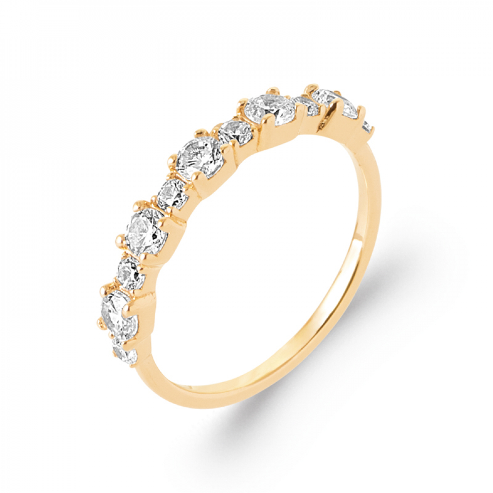 eurosilver - Bague Alliance CZ Plaqué OR  77950871