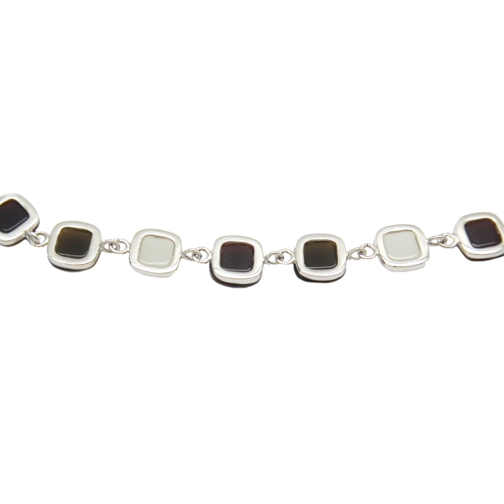 eurosilver - BRACELET GRENAT MOONSTONE  ARGENT