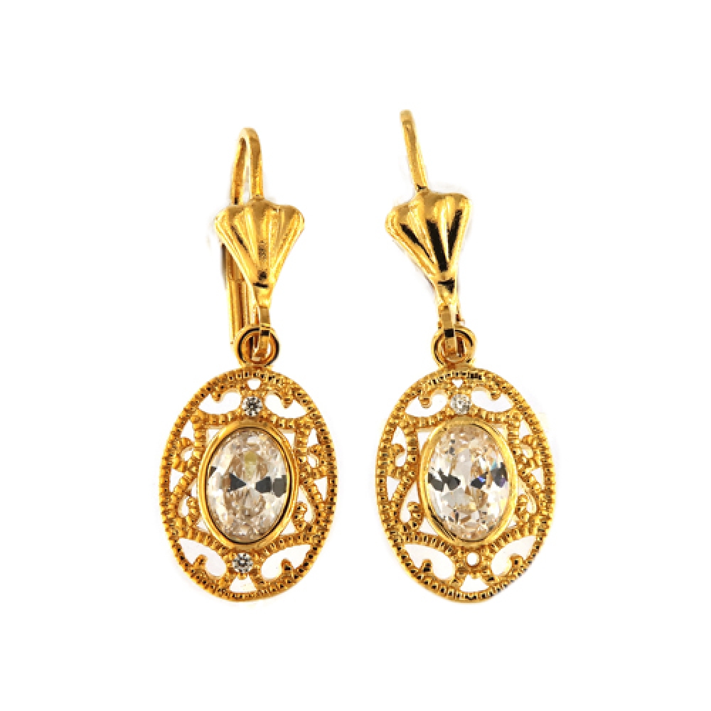 eurosilver - Boucles d'oreilles Ajouré OZ Plaqué Or 13950630