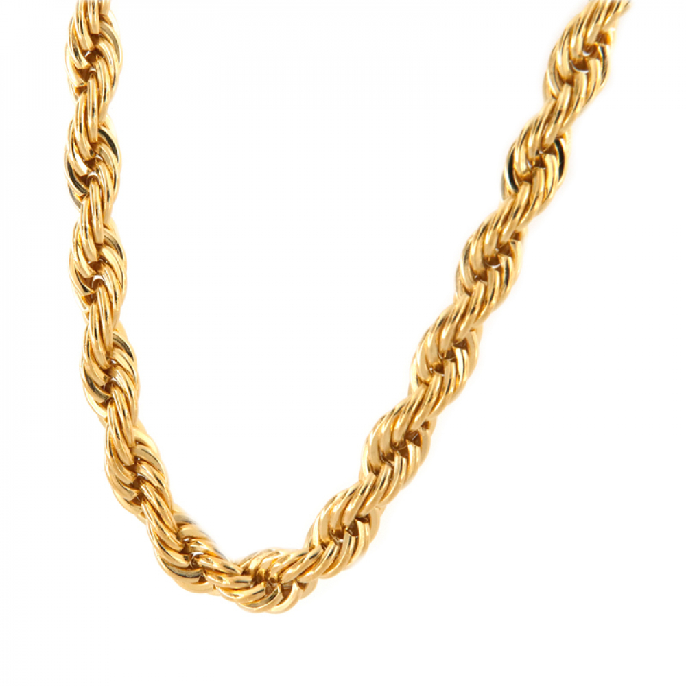 eurosilver - Collier Maille Corde 5mm Plaqué Or 693524