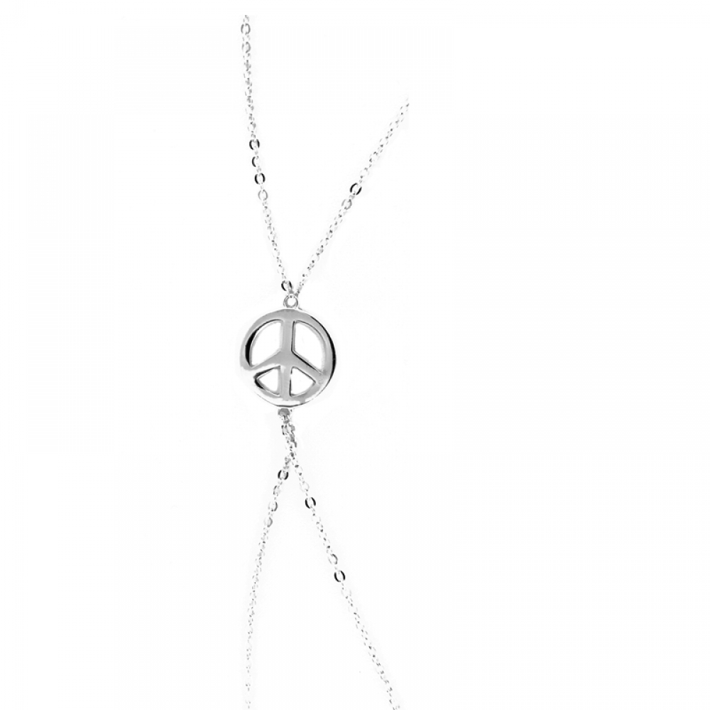 eurosilver - Bracelet Bague Argent Peace and Love 117096