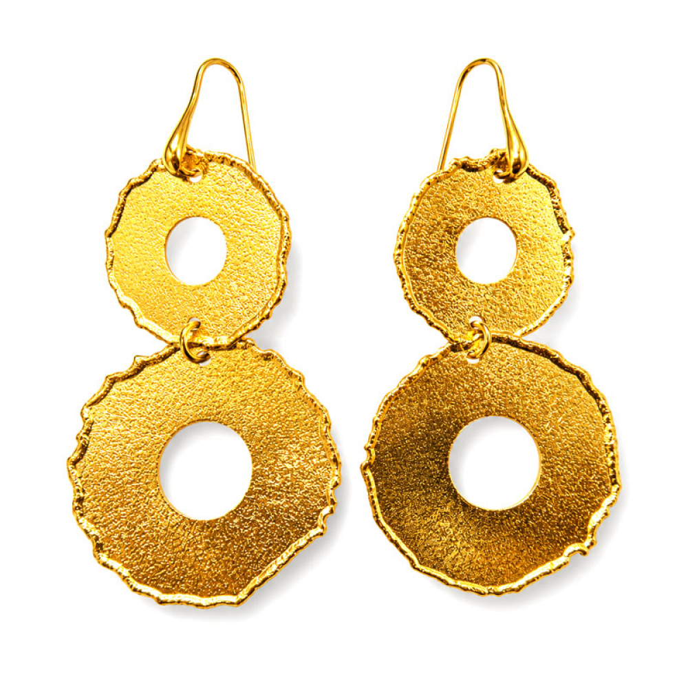eurosilver - Boucles d'oreilles Plaqué Or Sablé 33399872