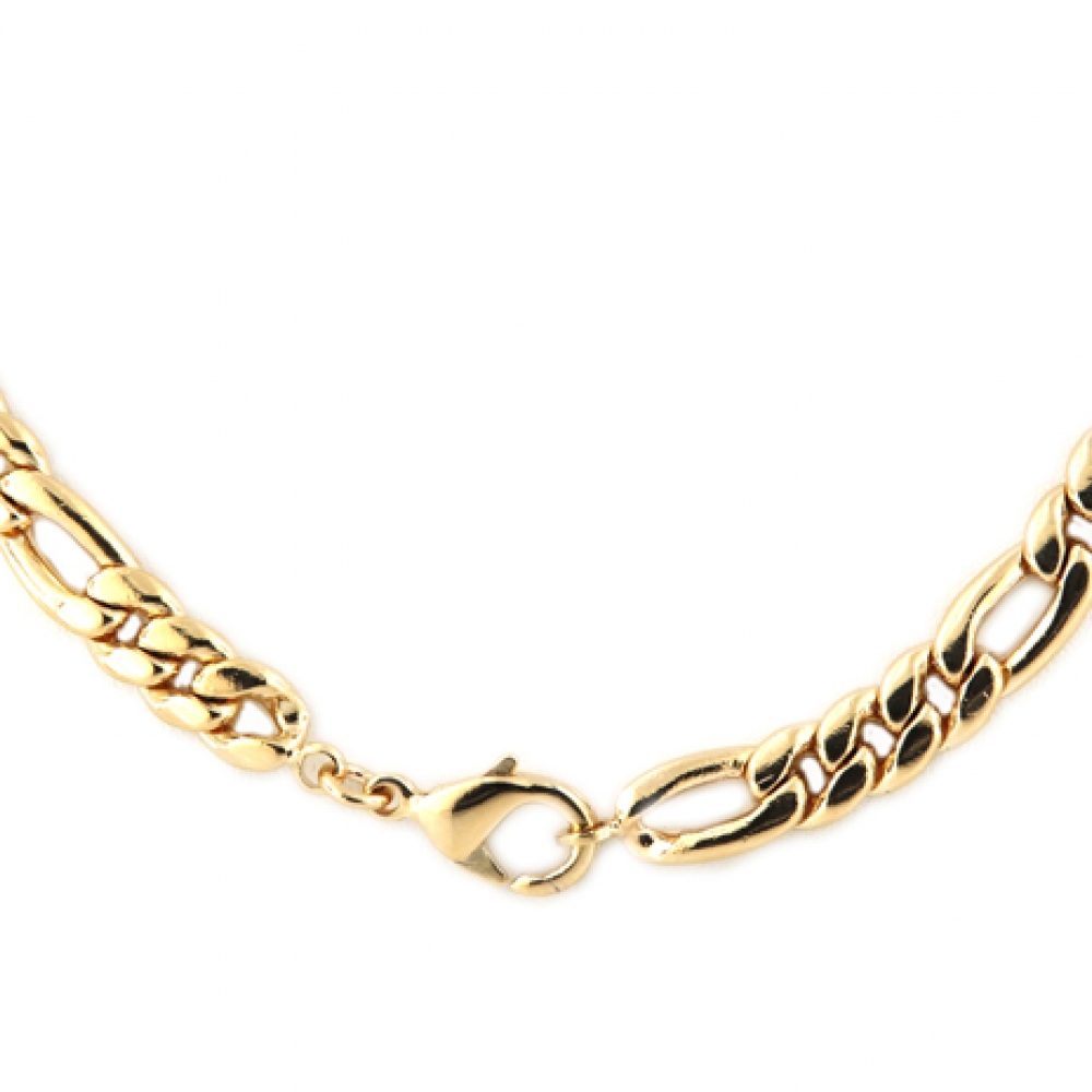 eurosilver - Collier Plaqué Or Alterné 1-3 7mm