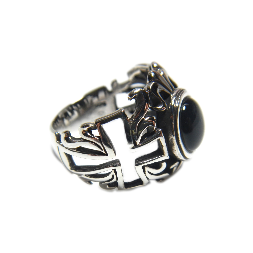eurosilver - Bague onyx croix malte