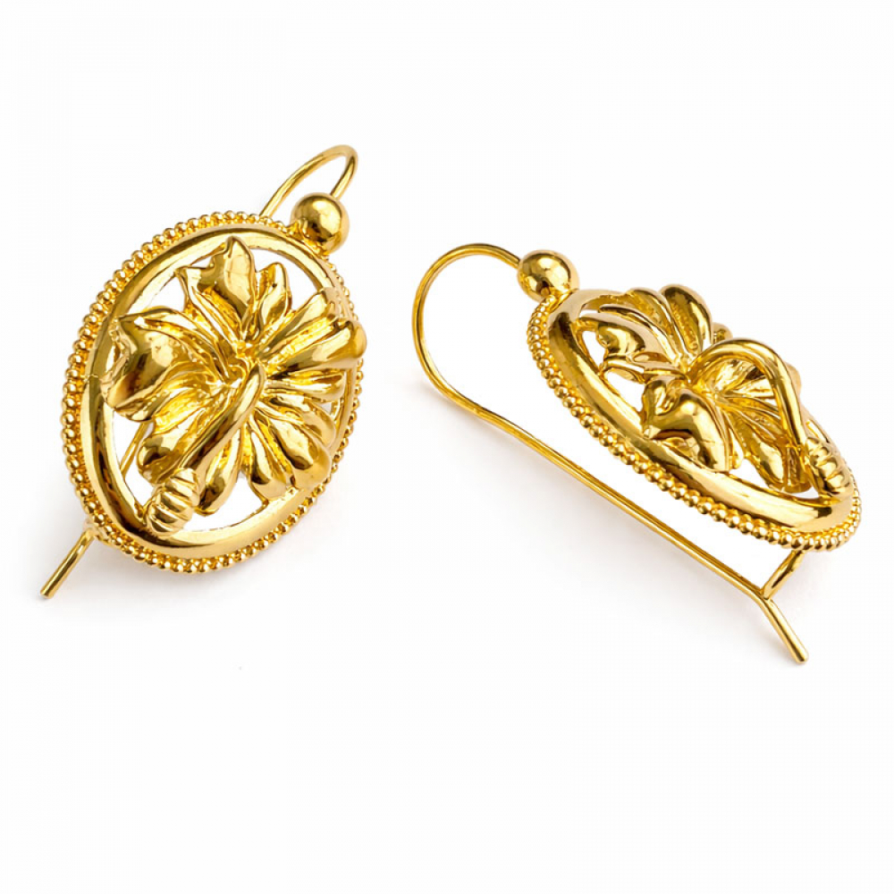 eurosilver - Boucle d'oreille Plaqué Or Hibiscus 13903504