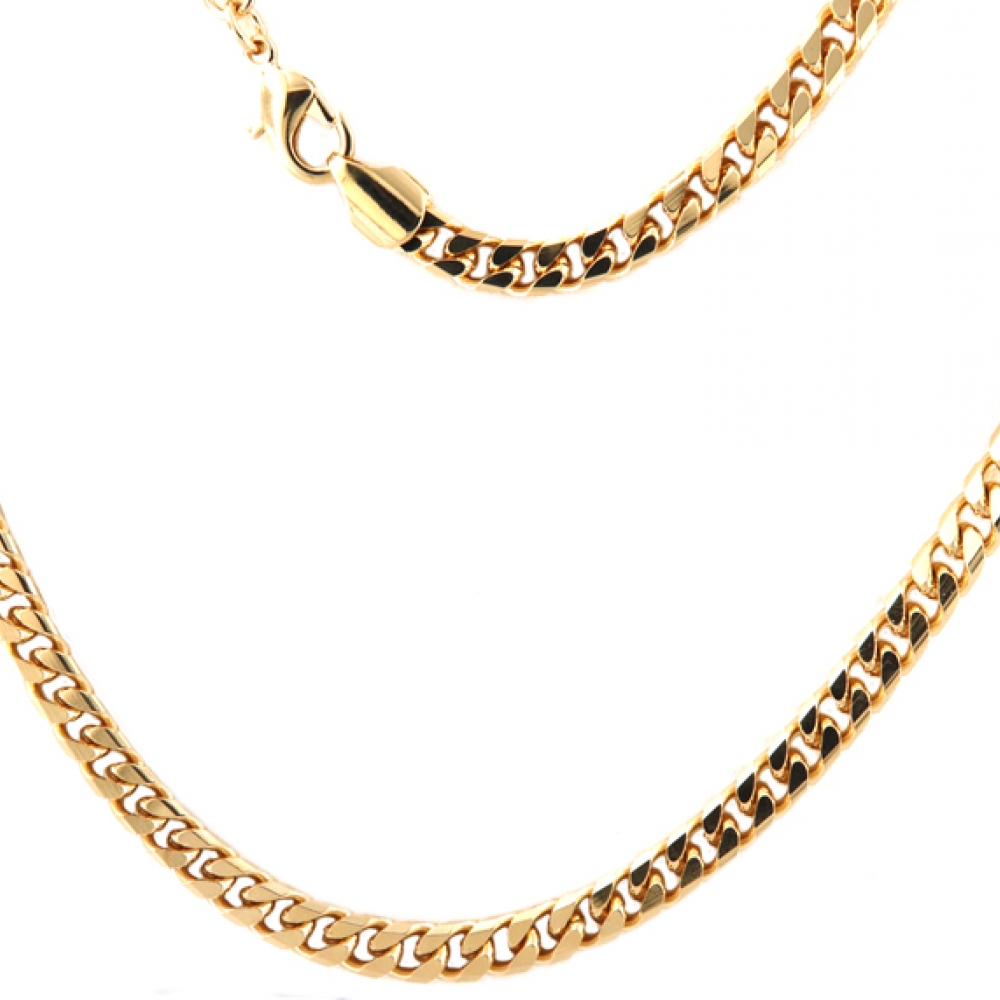 eurosilver - Collier Gourmette 4 Faces 6mm