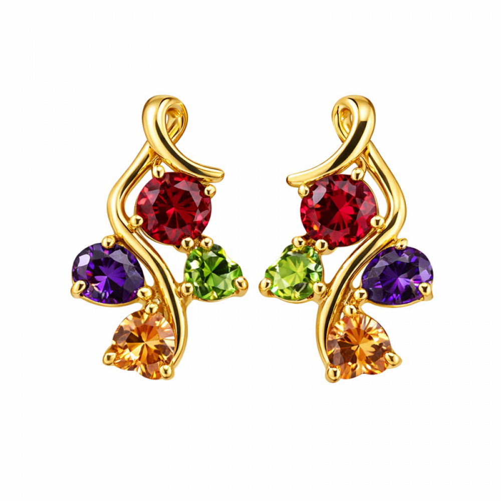 eurosilver - Boucles d’Oreilles Multicolore  Plaqué Or 439519979