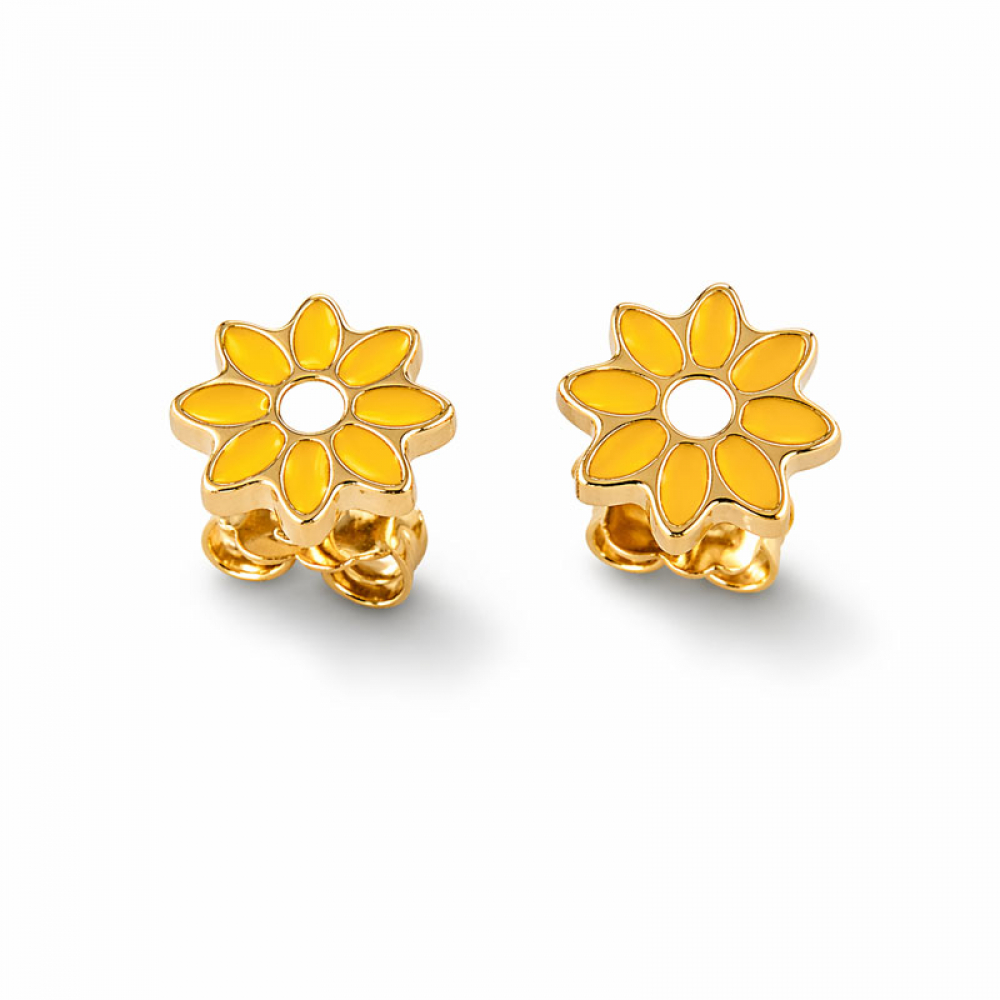 eurosilver - Boucles d’oreilles Argent Enfant Fleur Jaune 333701324