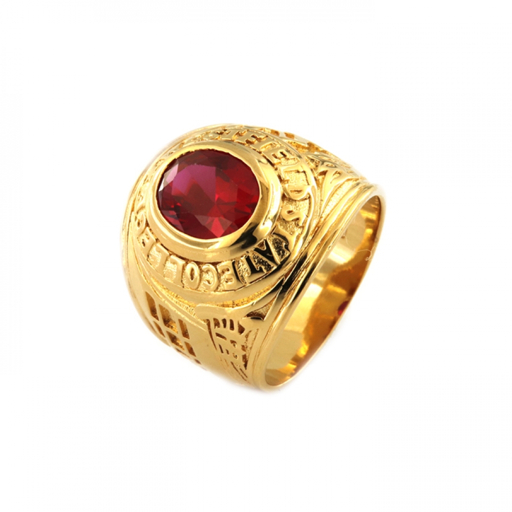 eurosilver - Bague Plaqué Or OZ Rouge 1795998R